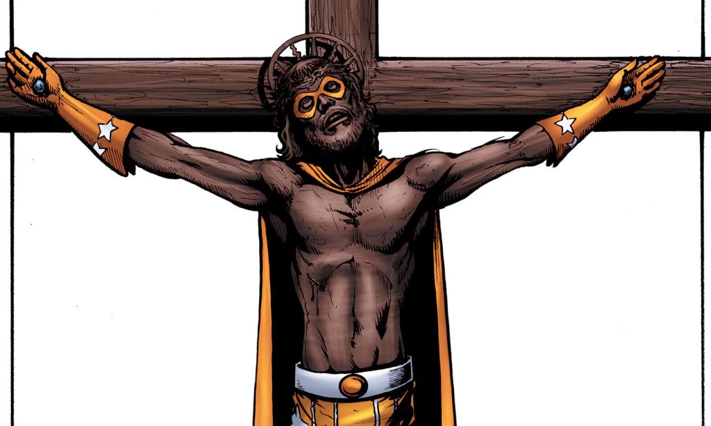 Arte da capa da quadragésima quarta edição (The Boys 44) da HQ de The Boys.