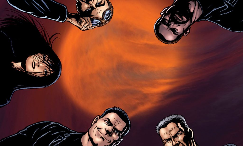 Arte da capa da quinquagésima edição (The Boys 50) da HQ de The Boys.