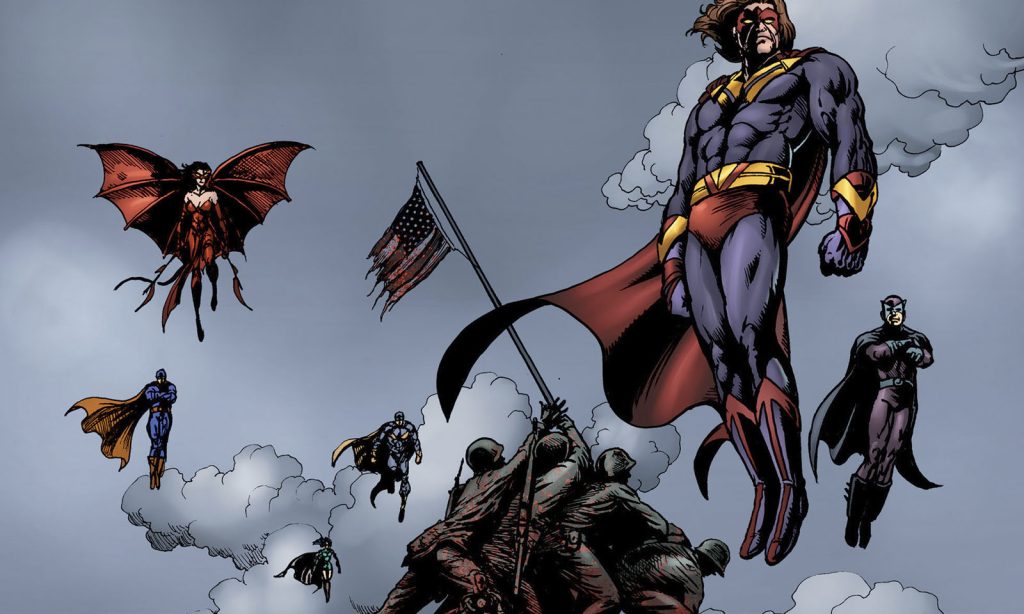 Arte da capa da sexagésima quarta edição (The Boys 64) da HQ de The Boys.