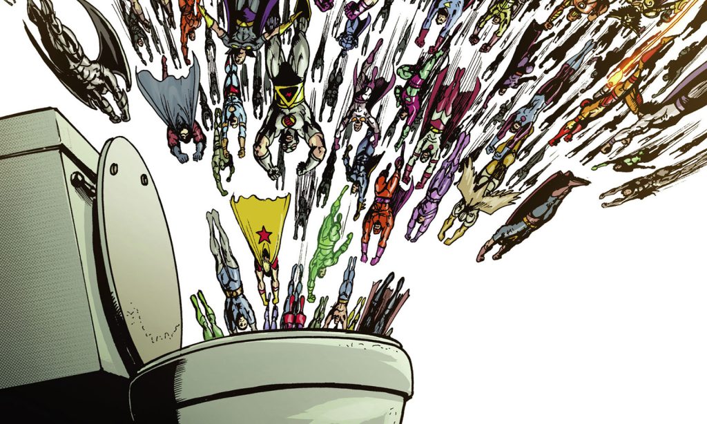 Arte da capa da septuagésima segunda edição (The Boys 72) da HQ de The Boys.