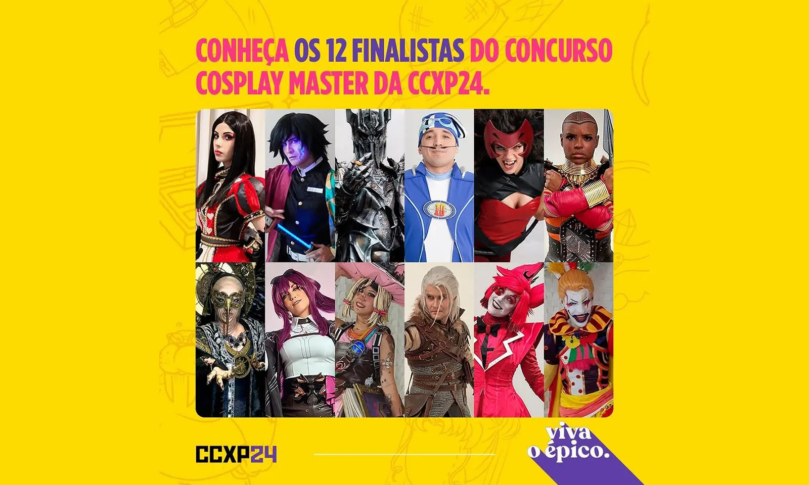 CCXP24 revela os 12 finalistas do Concurso Cosplay Master